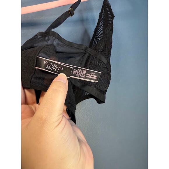 Victoria's Secret Bralette Women's Size Large Sheer Boning Sexy Goth Whimsygoth - Picture 5 of 7